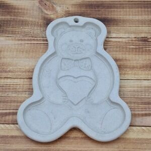 The Pampered Chef Teddy Bear Clay Cookie Mold 1991 USA Baking